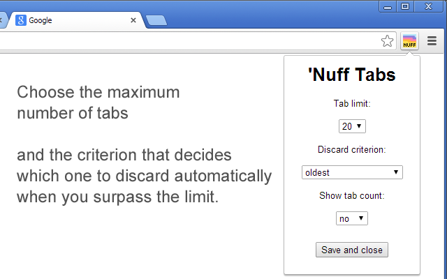 'Nuff Tabs chrome谷歌浏览器插件_扩展第2张截图