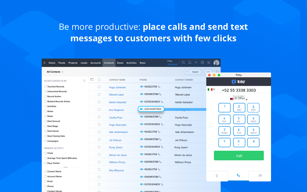 Toky Click to Call chrome谷歌浏览器插件_扩展第2张截图