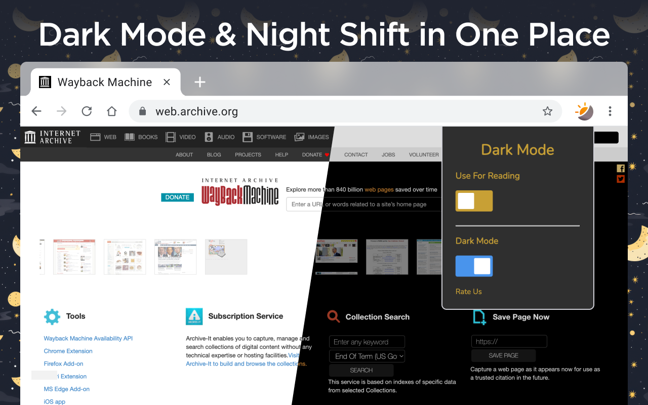 Night Shift - Dark Theme for WEB chrome谷歌浏览器插件_扩展第1张截图