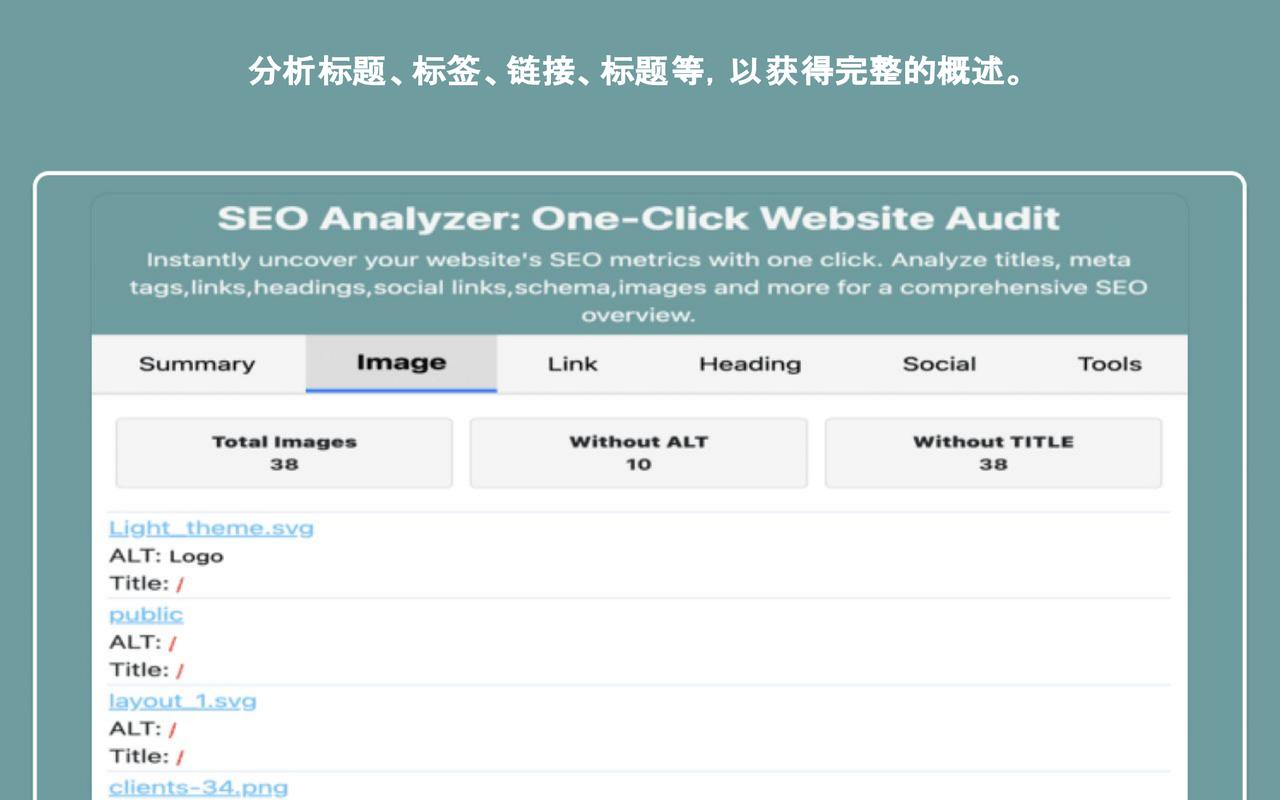 SEO分析器：一键网站审计 chrome谷歌浏览器插件_扩展第5张截图