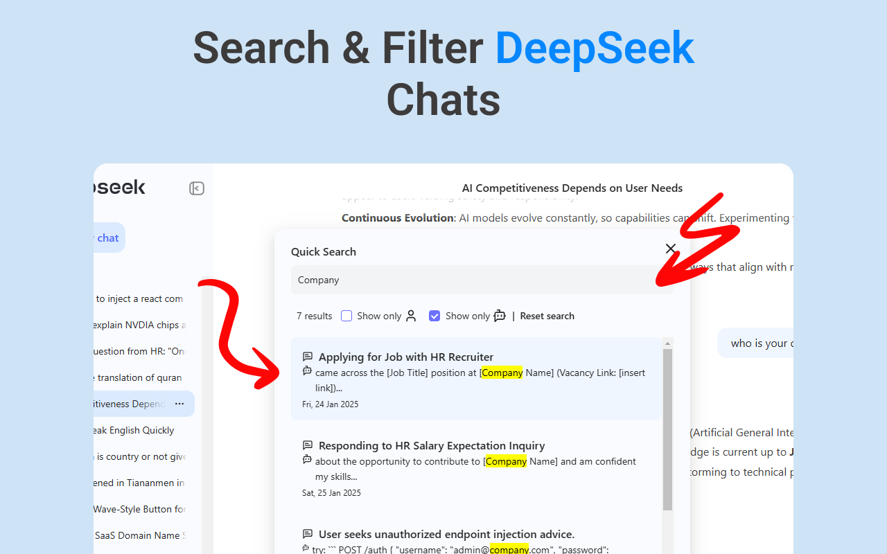 DeepSeek Folders, Search & Prompts - ChatFolders: Projects & Chat Organizer chrome谷歌浏览器插件_扩展第4张截图