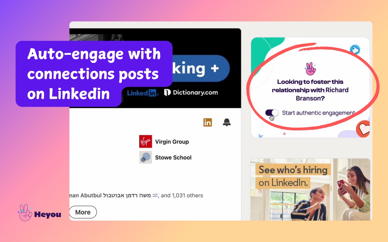 Heyou for Linkedin | Auto-Like on Linkedin chrome谷歌浏览器插件_扩展第1张截图