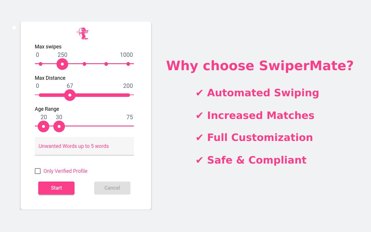 SwipeMate Tinder Auto Swiper chrome谷歌浏览器插件_扩展第3张截图
