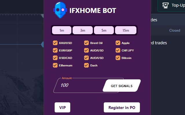 PocketOption - free BOT - IFXHOME Trader chrome谷歌浏览器插件_扩展第1张截图
