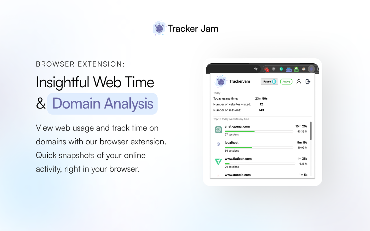 TrackerJam - Automatic Time Tracker and Web Analytics chrome谷歌浏览器插件_扩展第1张截图