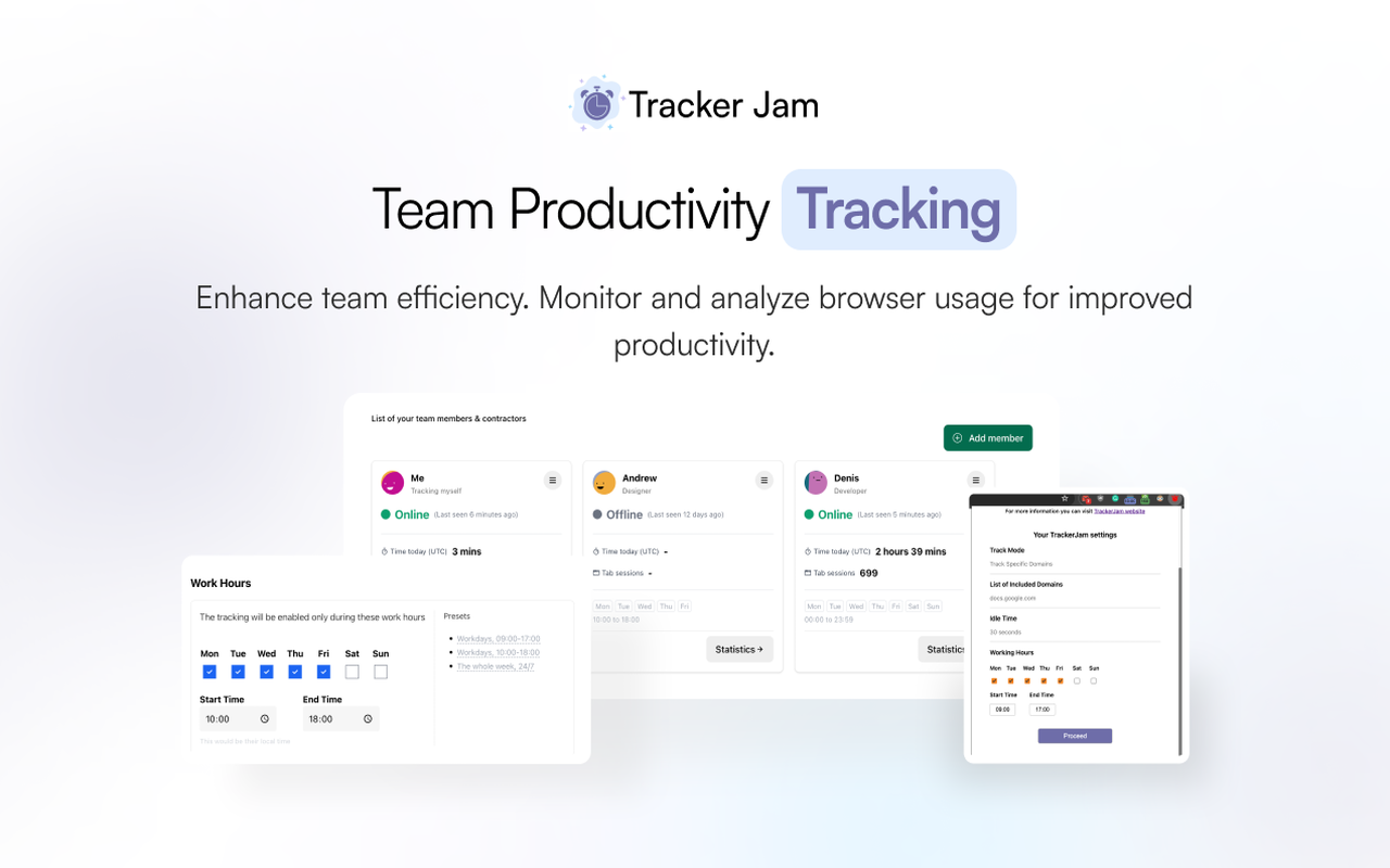 TrackerJam - Automatic Time Tracker and Web Analytics chrome谷歌浏览器插件_扩展第2张截图