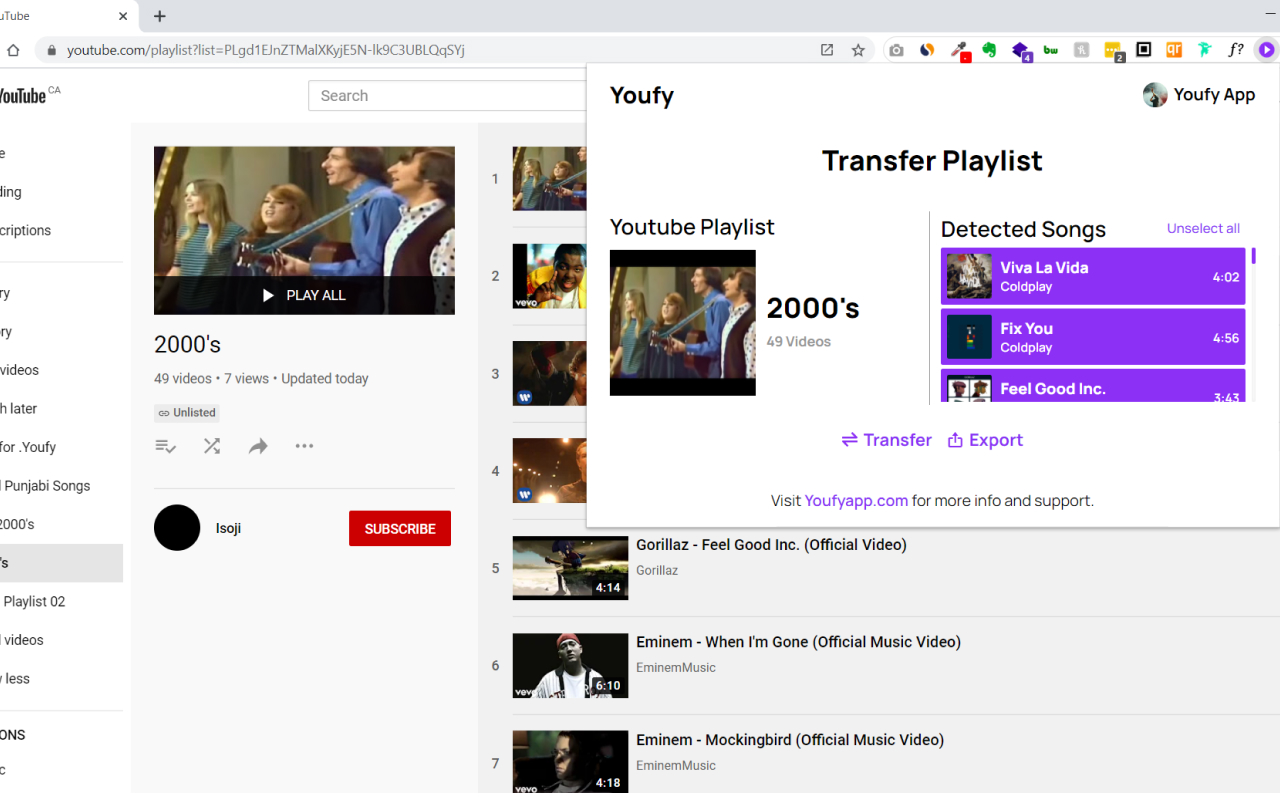 Youfy - YouTube to Spotify chrome谷歌浏览器插件_扩展第5张截图