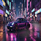 Purple Porsche Under Tokyo Live Wallpaper