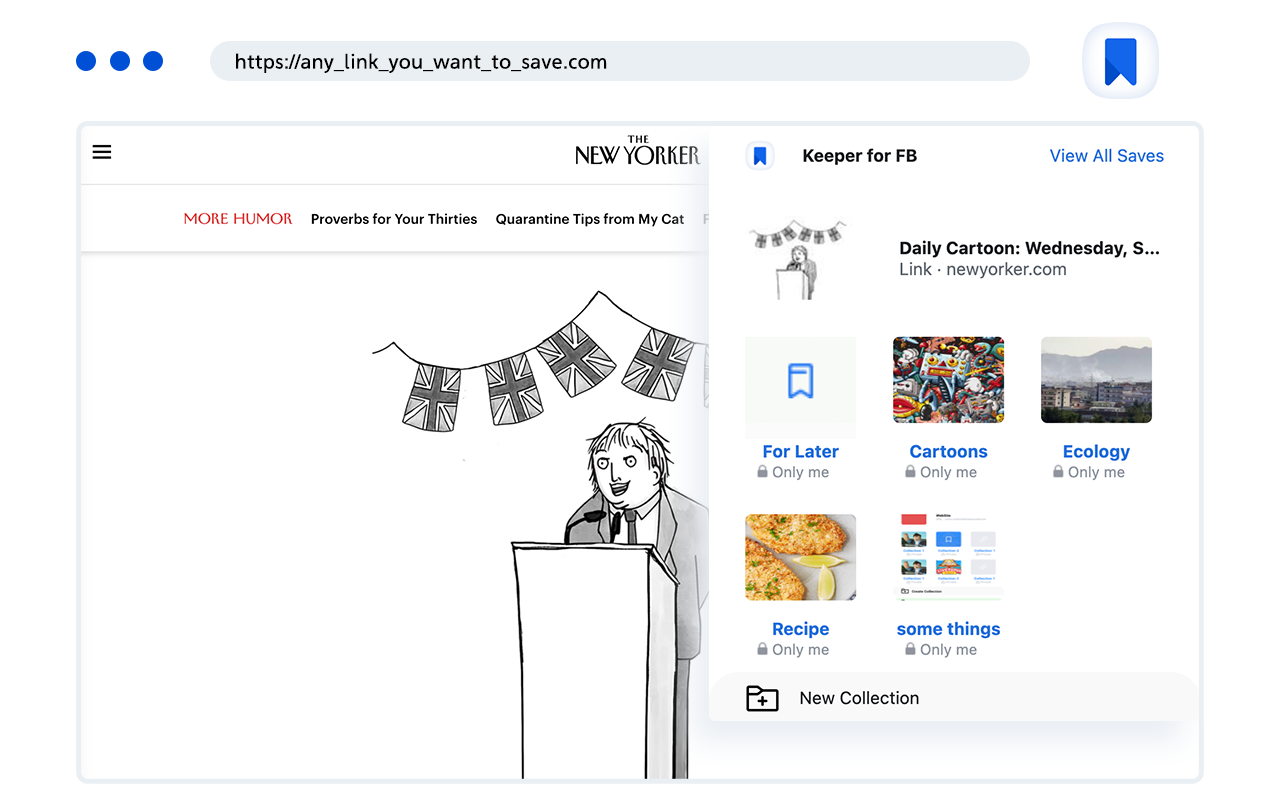 Save to Face Book. From web to Saved FB chrome谷歌浏览器插件_扩展第1张截图