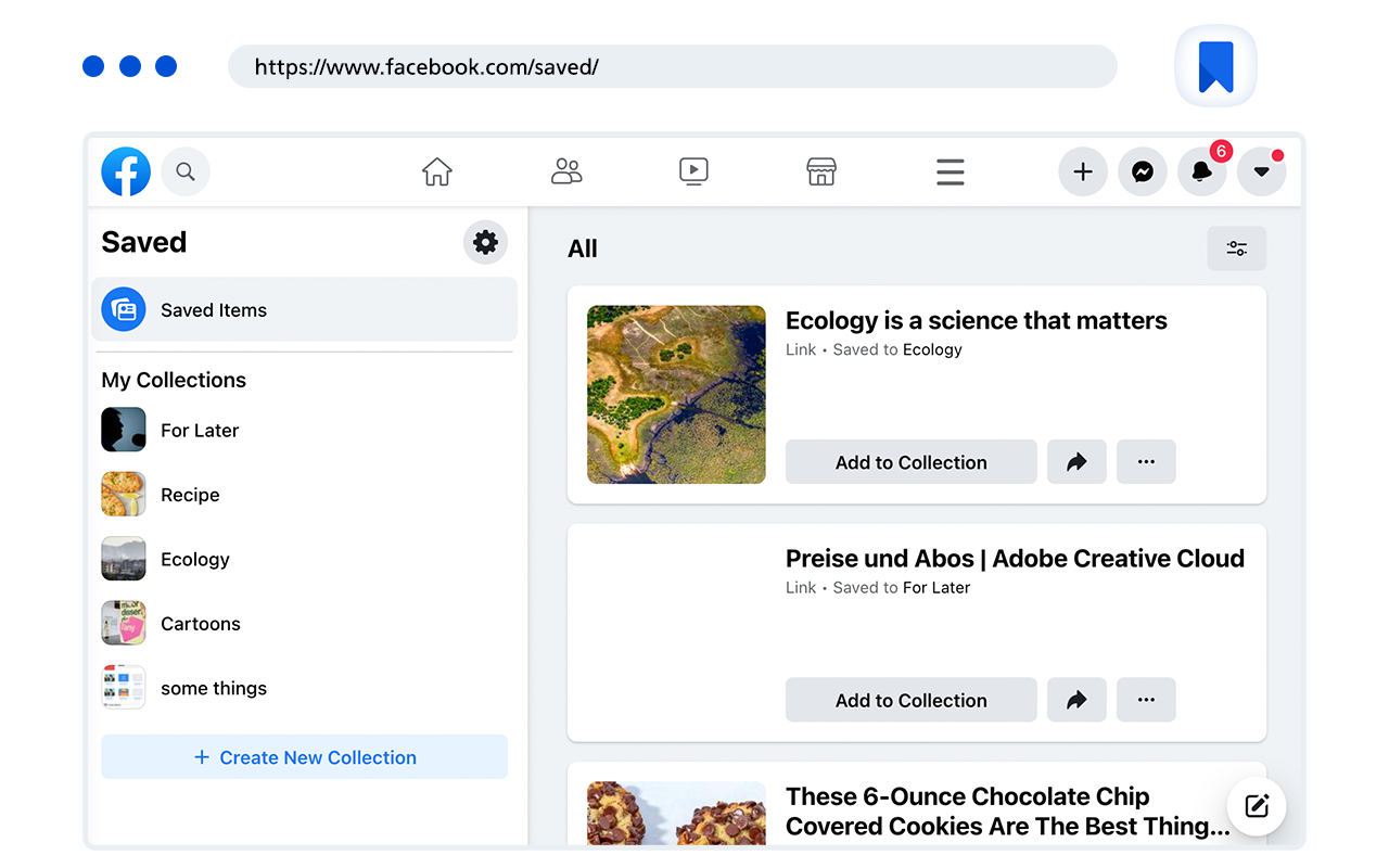 Save to Face Book. From web to Saved FB chrome谷歌浏览器插件_扩展第3张截图