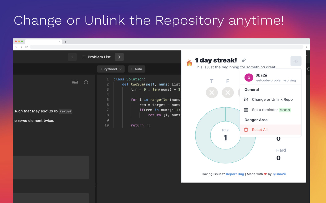 LeetSync - Leetcode to Github Synchronizer chrome谷歌浏览器插件_扩展第2张截图