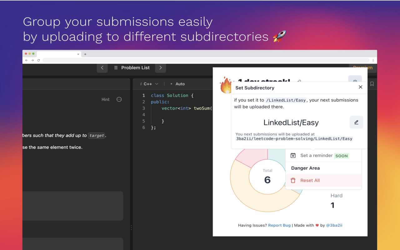 LeetSync - Leetcode to Github Synchronizer chrome谷歌浏览器插件_扩展第3张截图