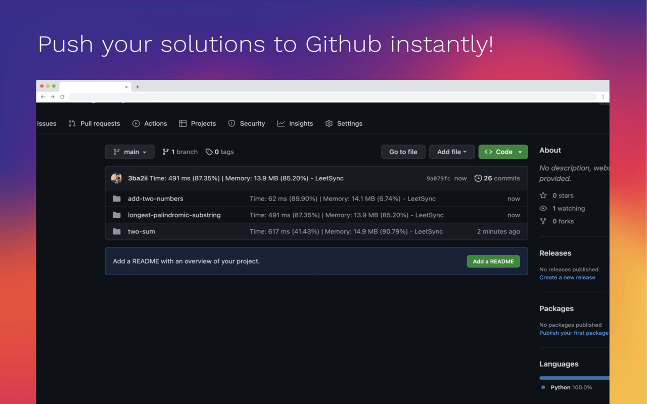LeetSync - Leetcode to Github Synchronizer chrome谷歌浏览器插件_扩展第4张截图