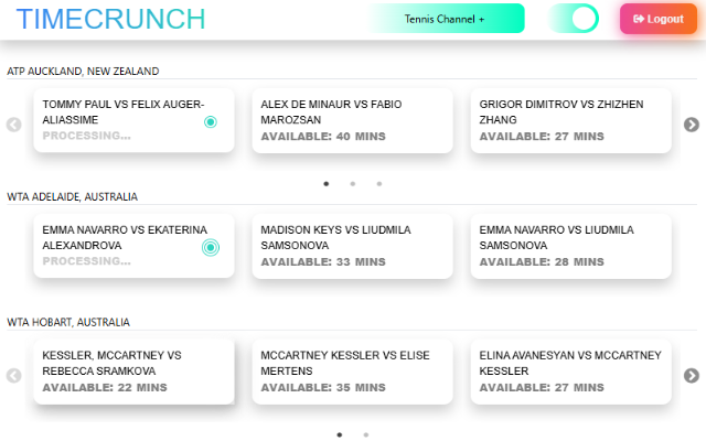 TimeCrunch Tennis Browser Extension chrome谷歌浏览器插件_扩展第1张截图