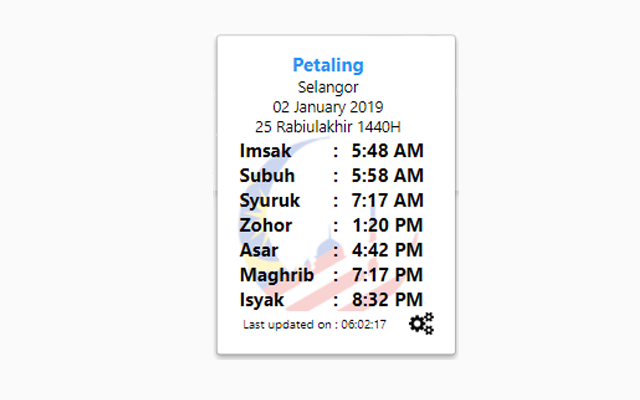 Malaysia Prayer Times chrome谷歌浏览器插件_扩展第4张截图
