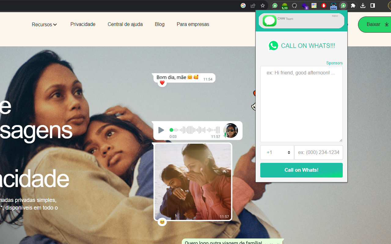 Call on Whats chrome谷歌浏览器插件_扩展第1张截图