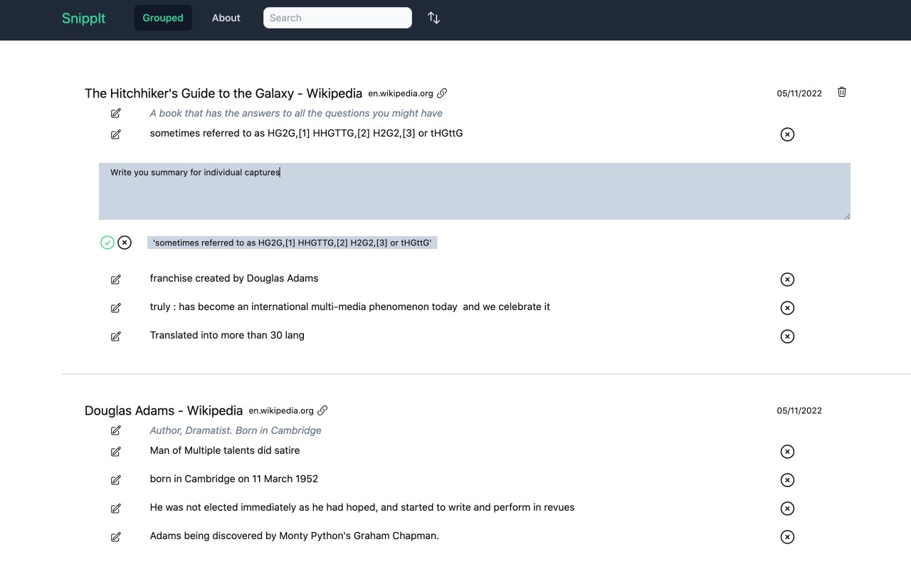 SnippIt : Your Research Assistant chrome谷歌浏览器插件_扩展第1张截图