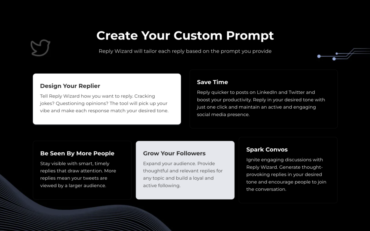 Reply Wizard - Customizable AI Reply Generator for Twitter and LinkedIn chrome谷歌浏览器插件_扩展第5张截图