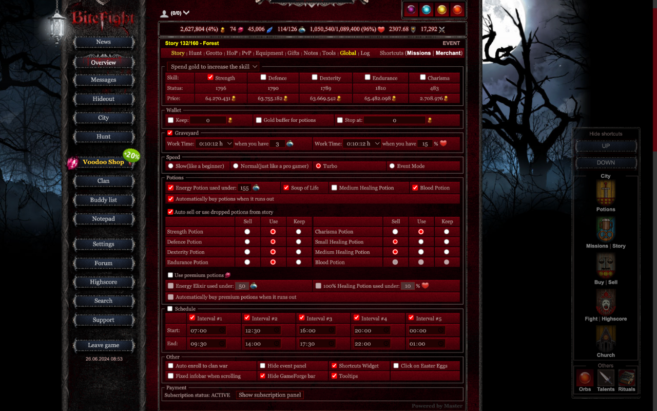 BiteFight Master Auto Adventure chrome谷歌浏览器插件_扩展第5张截图