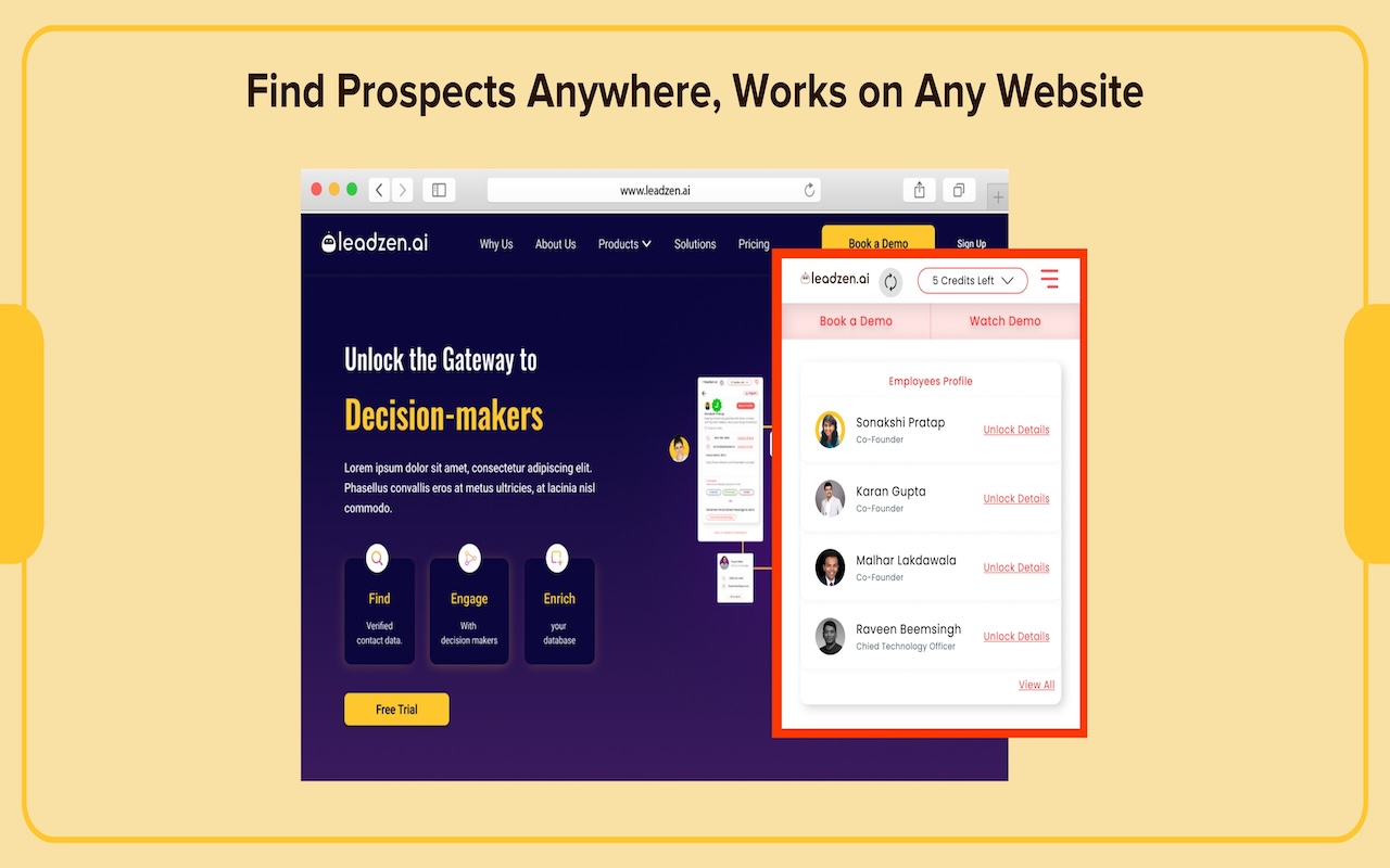 Email Finder by Leadzen.ai | Get B2B Contacts chrome谷歌浏览器插件_扩展第1张截图