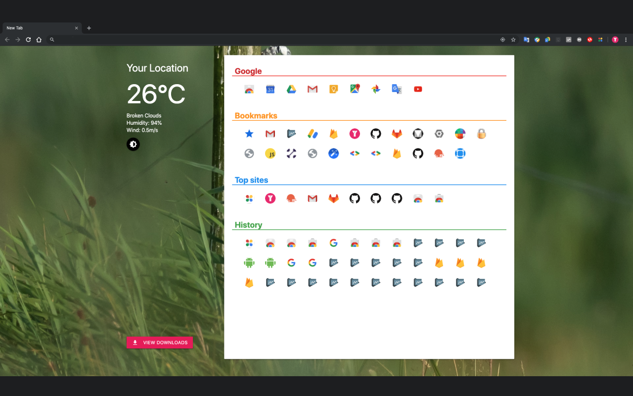 Simple NTP chrome谷歌浏览器插件_扩展第1张截图