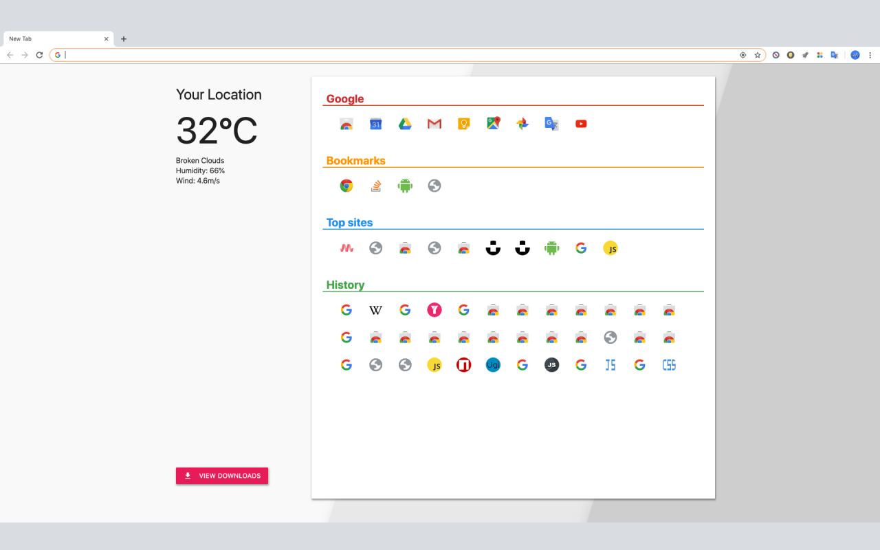 Simple NTP chrome谷歌浏览器插件_扩展第3张截图