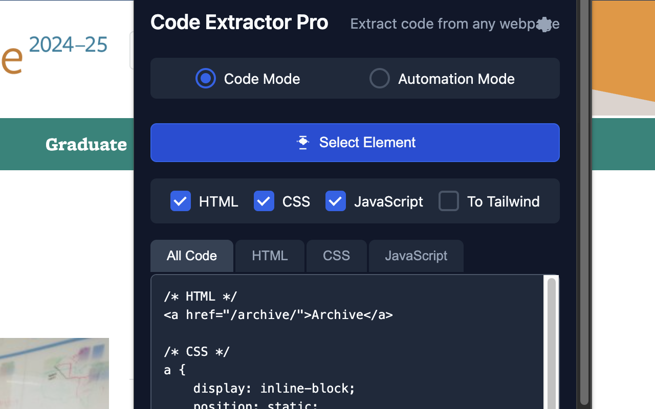Code Extractor Pro chrome谷歌浏览器插件_扩展第3张截图