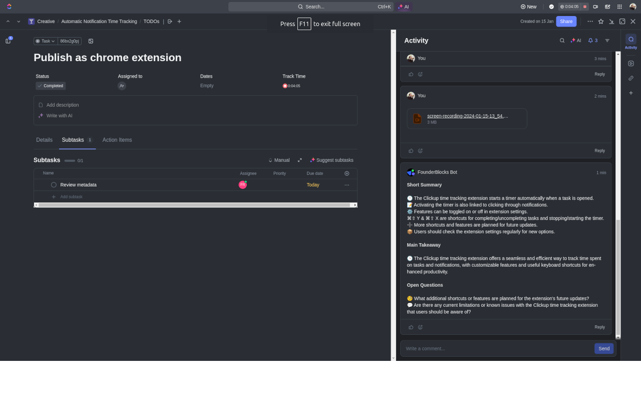 Clickup Automatic Time Tracking chrome谷歌浏览器插件_扩展第1张截图