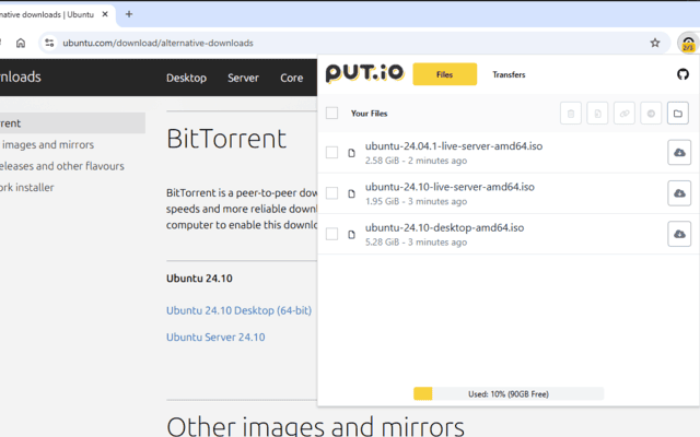 simple put.io chrome谷歌浏览器插件_扩展第1张截图