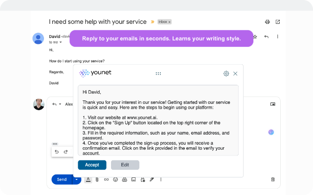 Younet: Personalized AI to write & respond chrome谷歌浏览器插件_扩展第3张截图