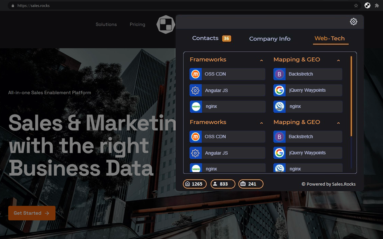 Sales.Rocks chrome谷歌浏览器插件_扩展第1张截图