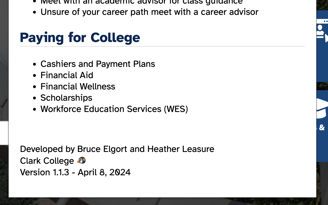 Clark College Student Success Resources chrome谷歌浏览器插件_扩展第2张截图