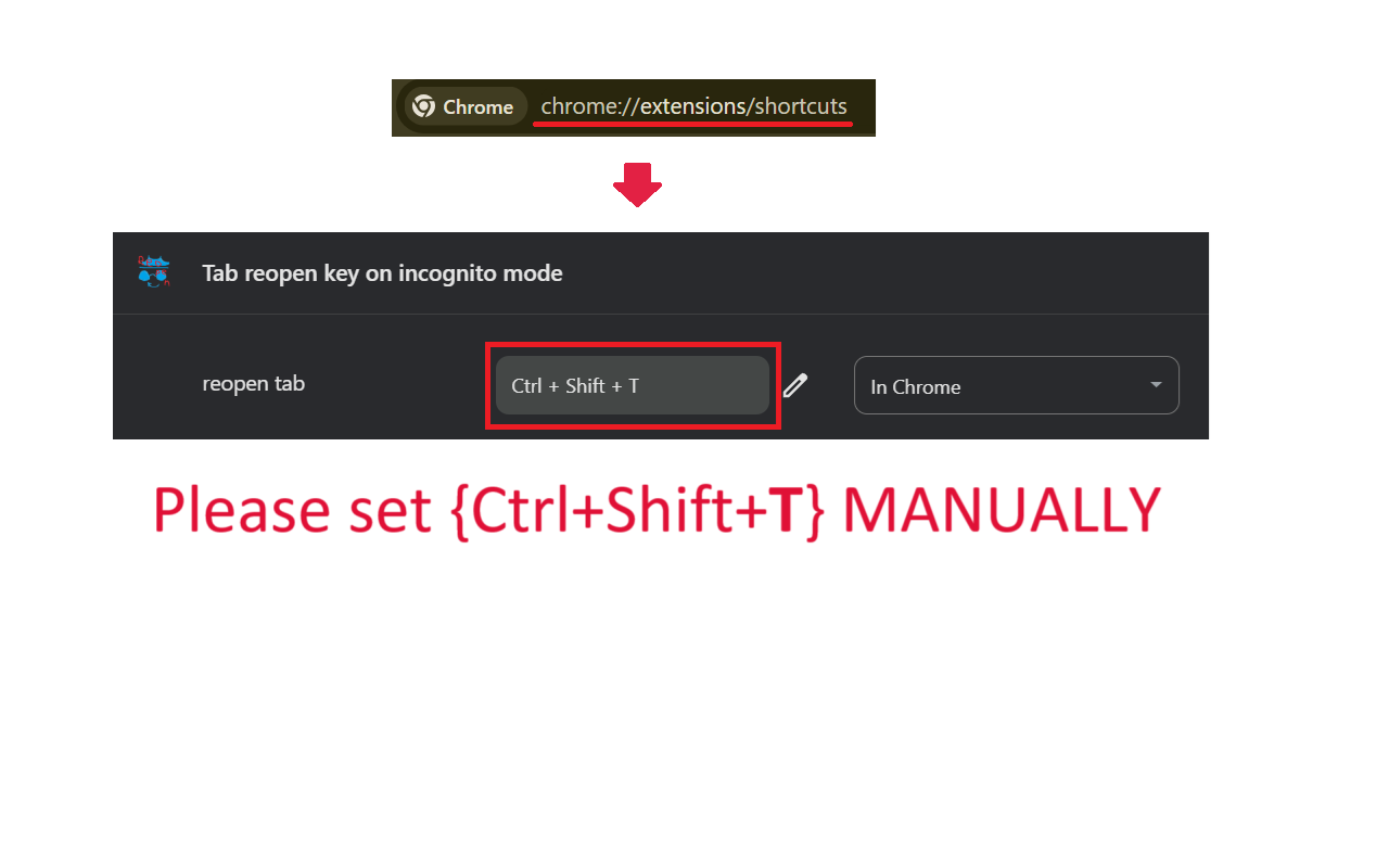 Tab reopen key on incognito mode chrome谷歌浏览器插件_扩展第1张截图