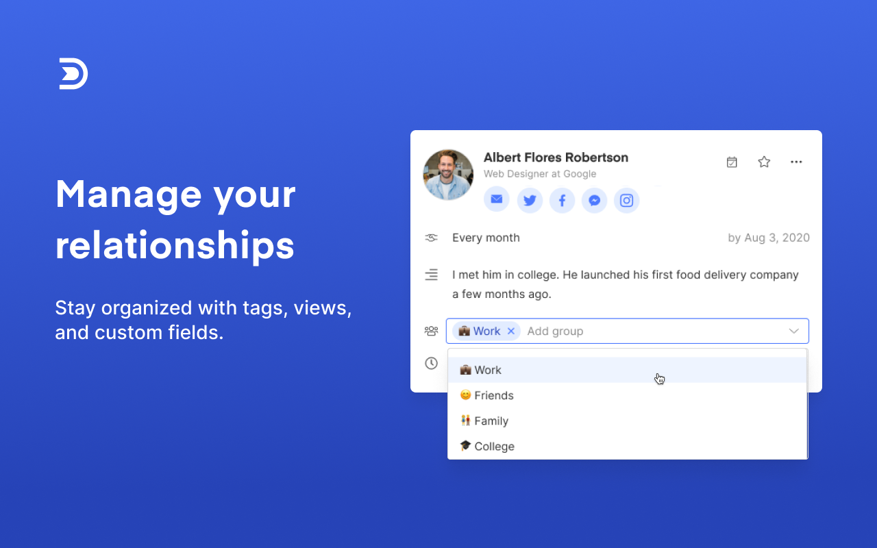 Dex for Chrome - Personal CRM and Rolodex chrome谷歌浏览器插件_扩展第4张截图