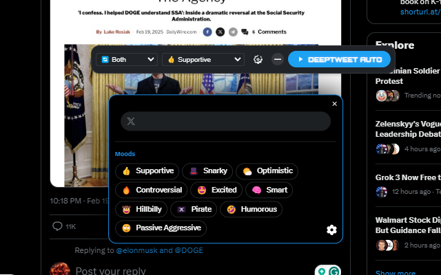 DeepTweet - AI Assistant chrome谷歌浏览器插件_扩展第1张截图