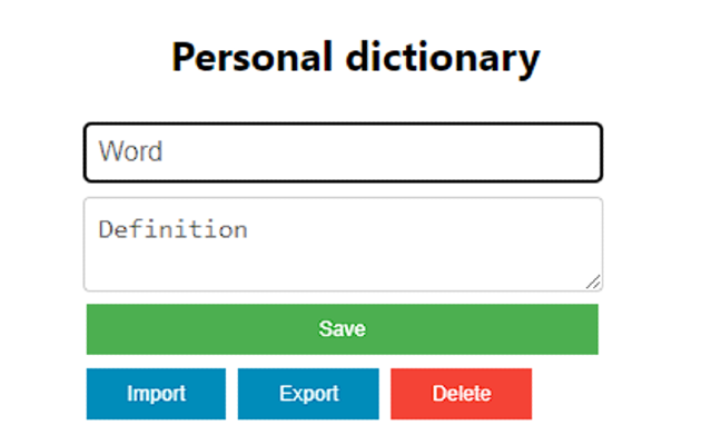 Personal Dictionary chrome谷歌浏览器插件_扩展第1张截图
