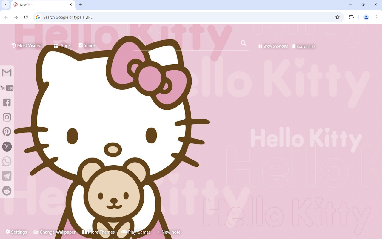Hello Kitty Wallpaper New Tab chrome谷歌浏览器插件_扩展第1张截图