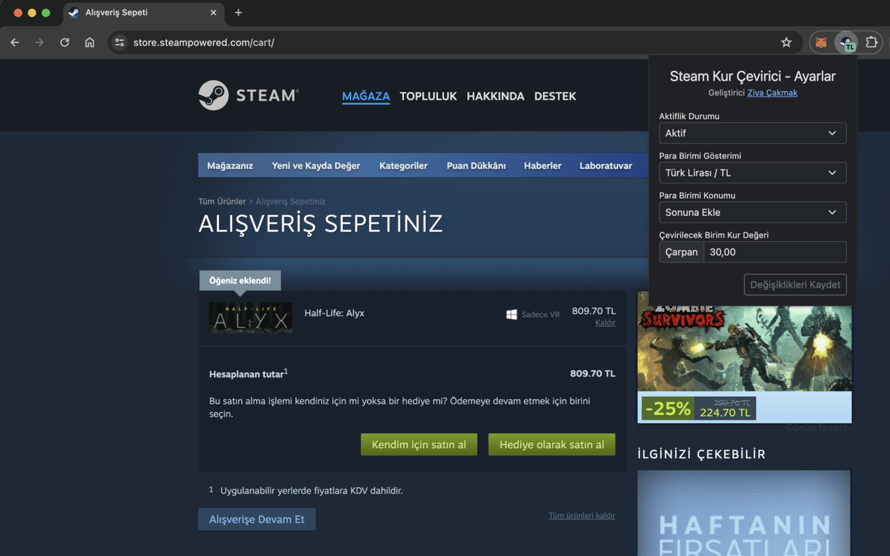 Steam Kur Çevirici chrome谷歌浏览器插件_扩展第3张截图