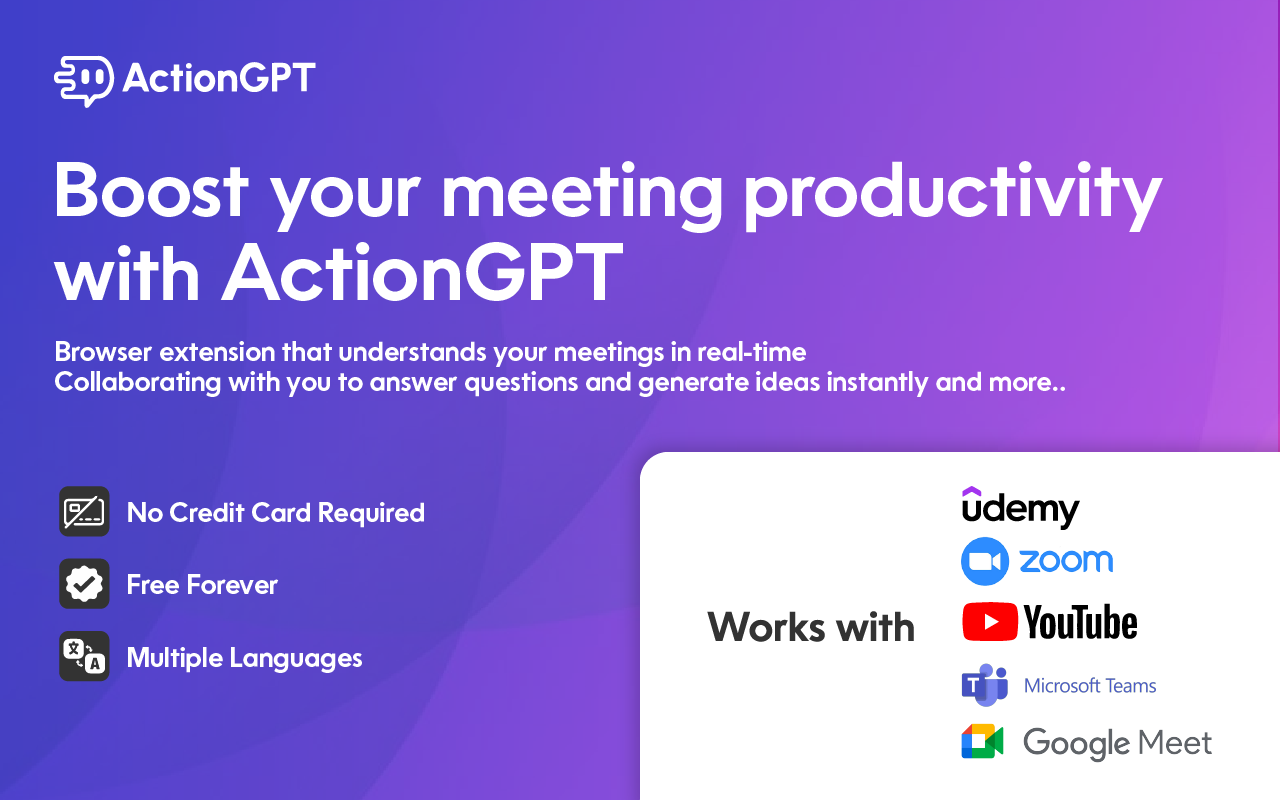 ActionGPT - ChatGPT for Meetings chrome谷歌浏览器插件_扩展第2张截图