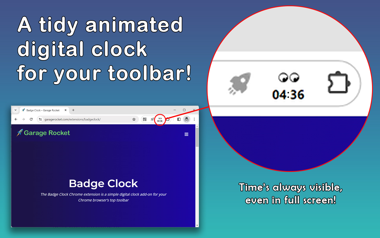 Badge Clock: simple toolbar clock chrome谷歌浏览器插件_扩展第2张截图