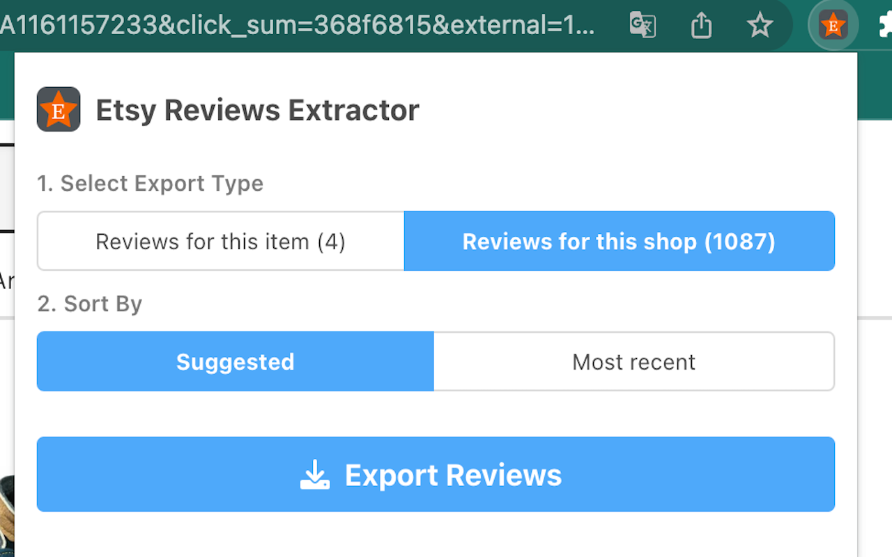 Etsy™ Reviews Extractor chrome谷歌浏览器插件_扩展第3张截图