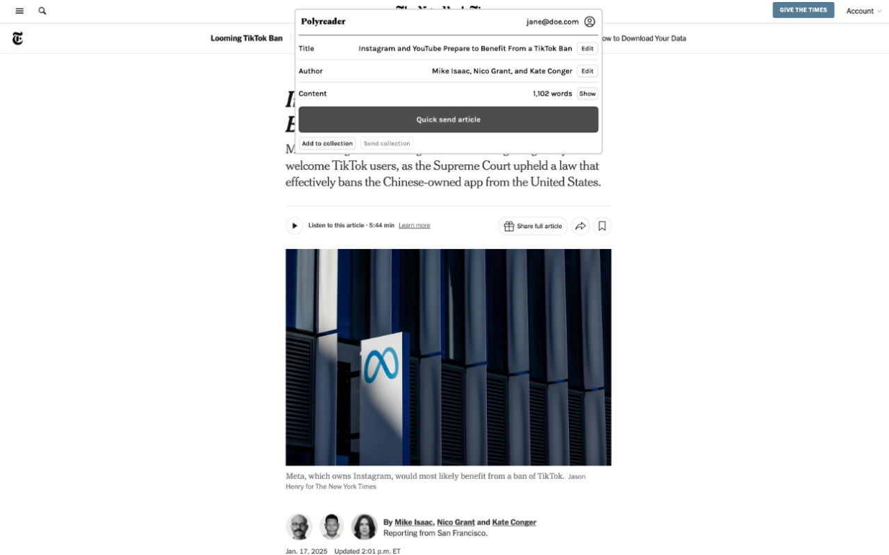 Polyreader chrome谷歌浏览器插件_扩展第1张截图