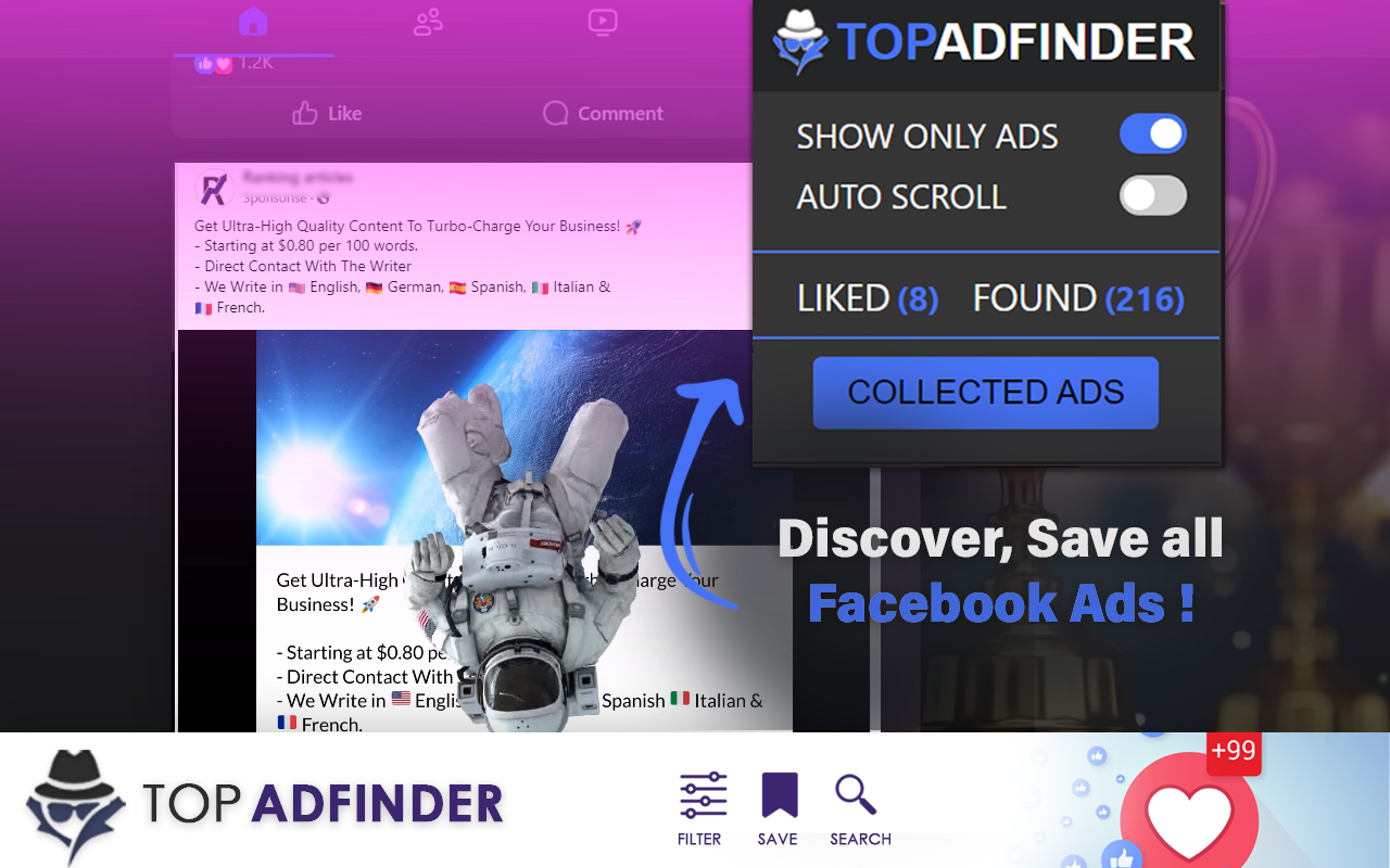 Top Ad Finder chrome谷歌浏览器插件_扩展第2张截图