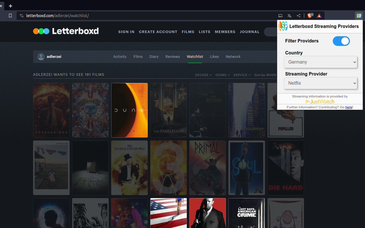 Letterboxd Streaming Providers chrome谷歌浏览器插件_扩展第4张截图