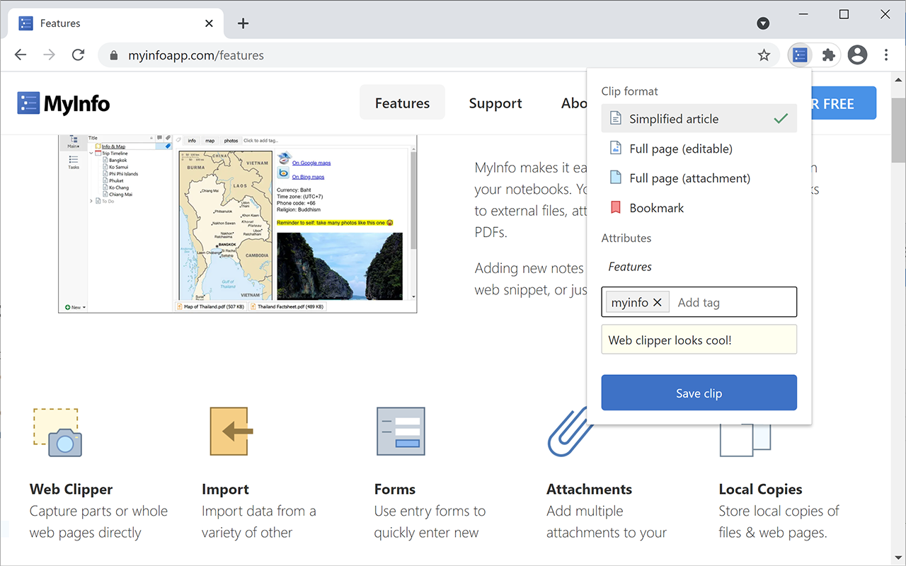MyInfo Web Clipper chrome谷歌浏览器插件_扩展第3张截图