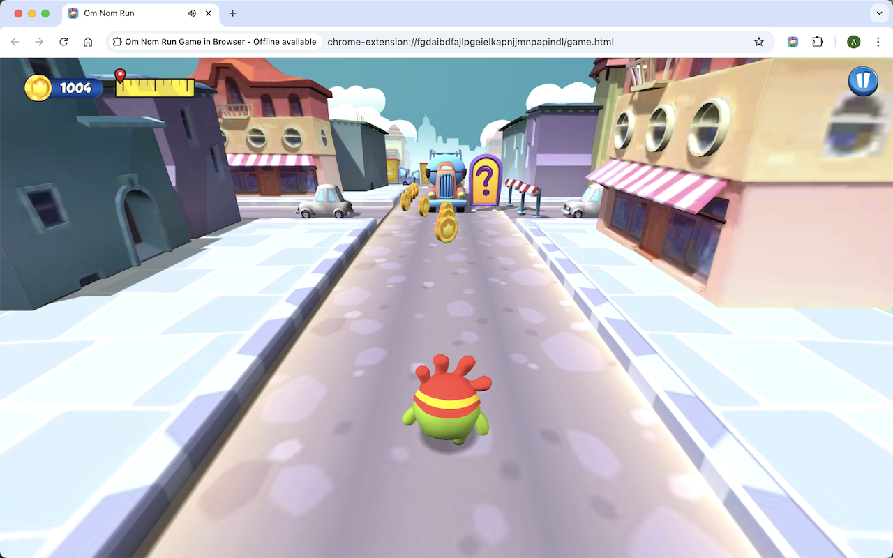 Om Nom Run 在浏览器中游戏 - 免费且离线可用 chrome谷歌浏览器插件_扩展第1张截图