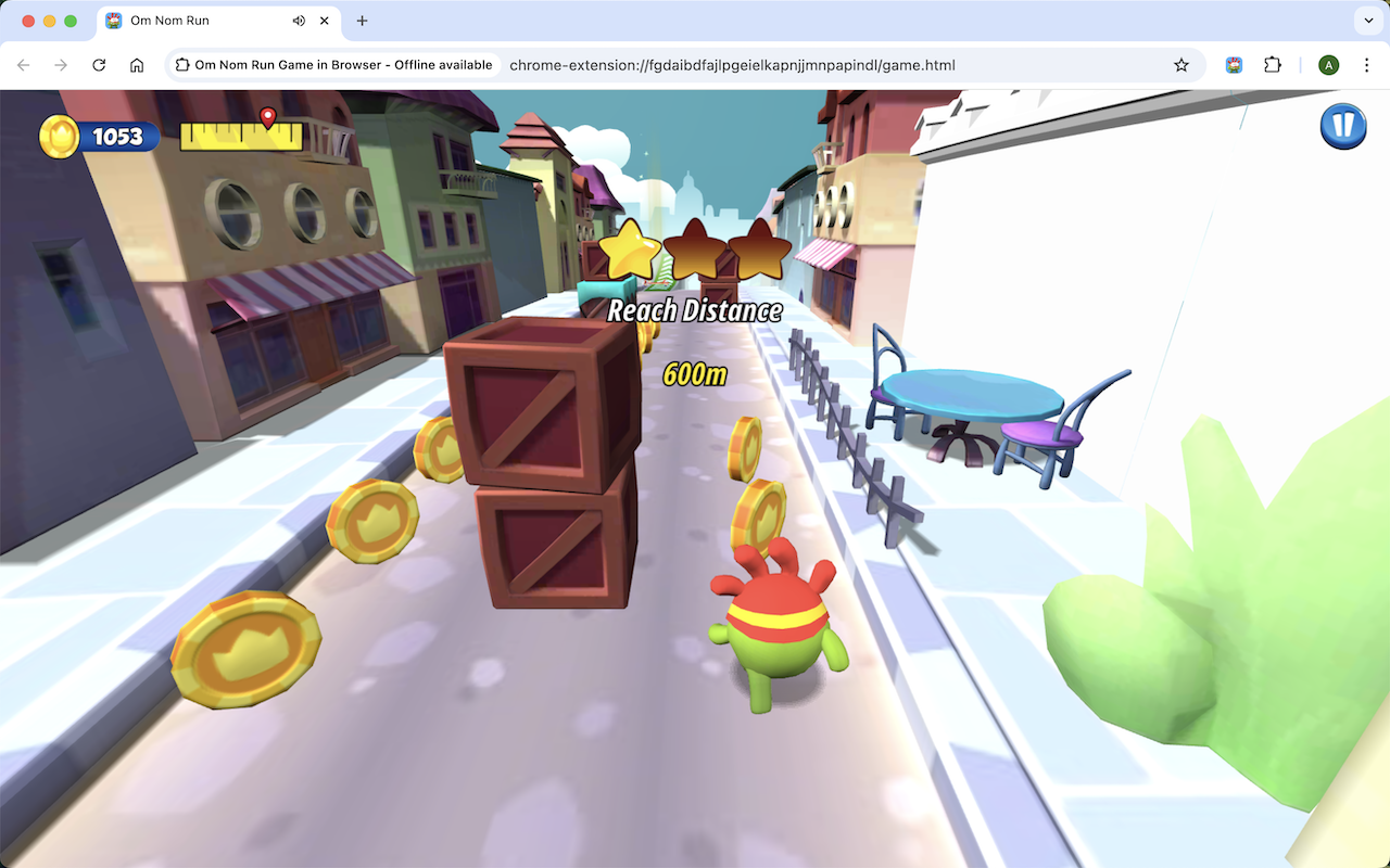 Om Nom Run 在浏览器中游戏 - 免费且离线可用 chrome谷歌浏览器插件_扩展第2张截图