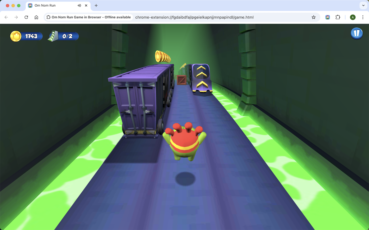 Om Nom Run 在浏览器中游戏 - 免费且离线可用 chrome谷歌浏览器插件_扩展第3张截图