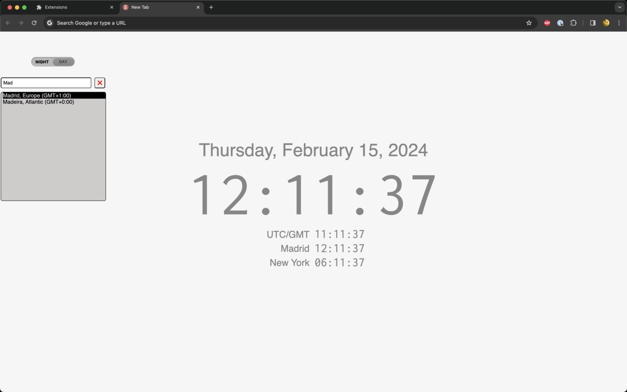 DateTime new tab page chrome谷歌浏览器插件_扩展第3张截图