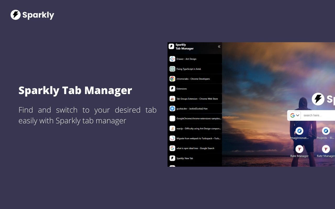 Sparkly: New Tab, Tab Manager, Bookmarks chrome谷歌浏览器插件_扩展第6张截图